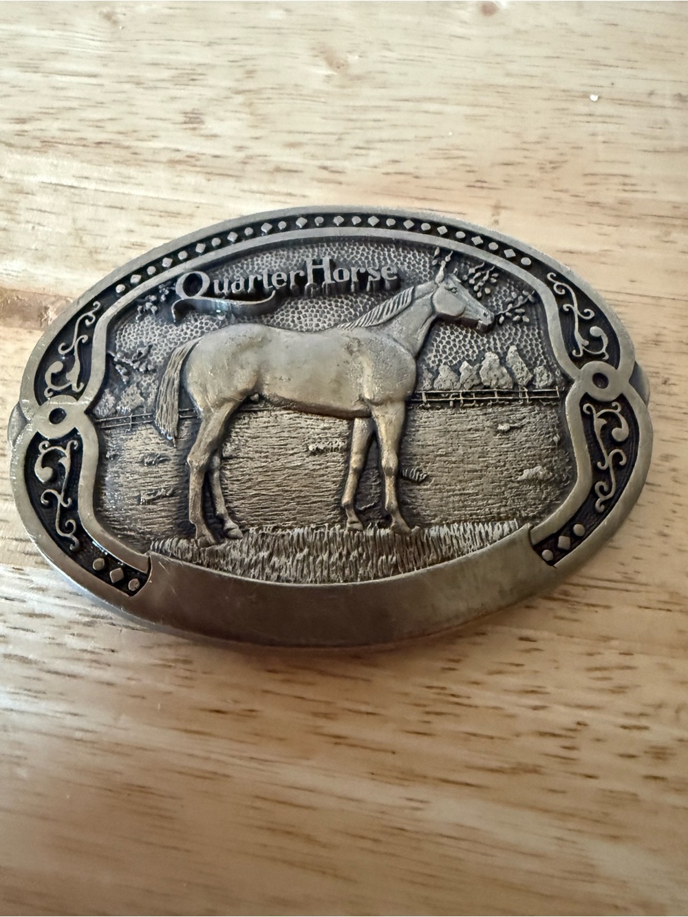 Tony Lama Solid Brass Quarter Horse Belt Buckle. First Edition